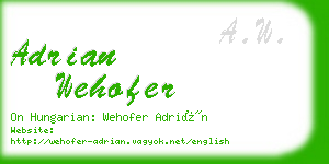 adrian wehofer business card